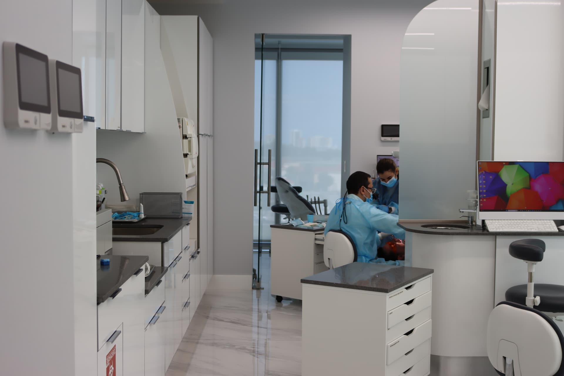 Bright, modern clinical suite at Beacon Dental in Hallandale Beach